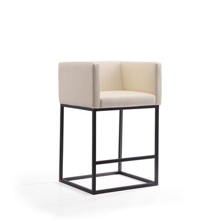 MANHATTAN COMFORT Embassy Counter Stool in Cream and Black CS011-CR